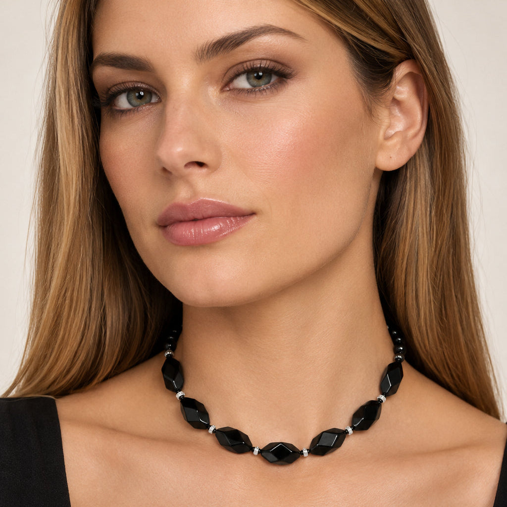 Black crystal scarf