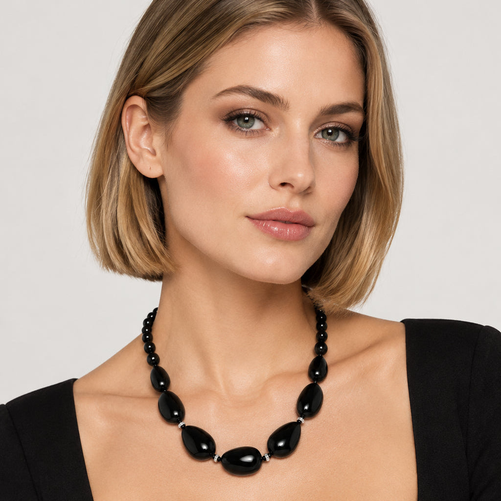 Black crystal scarf
