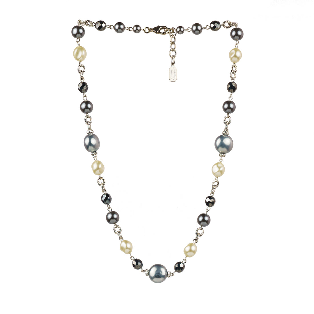 Collana girocollo in perle e cristalli