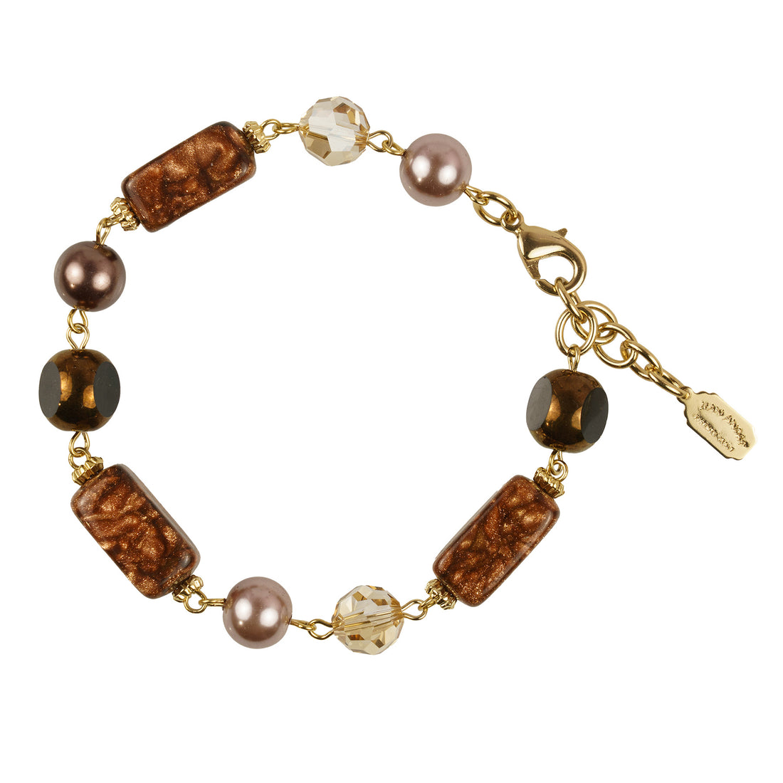 Long necklace of semiprecious stones and pearls