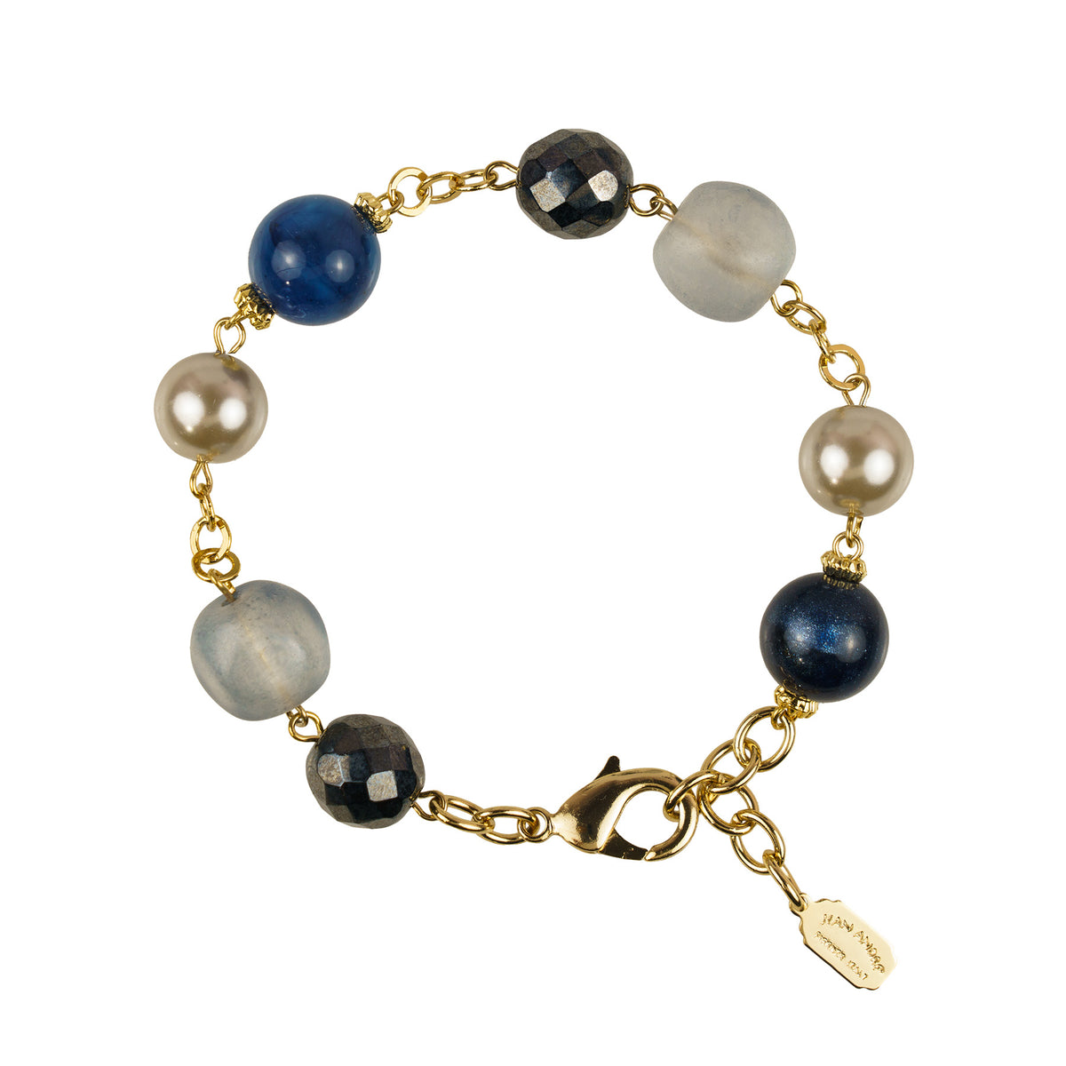 Bracciale in resina perle e vetri