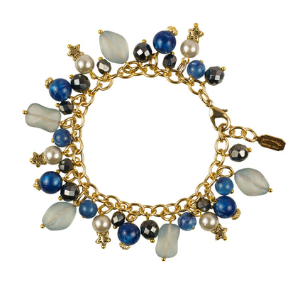 Bracciale charms in resina perle e vetri