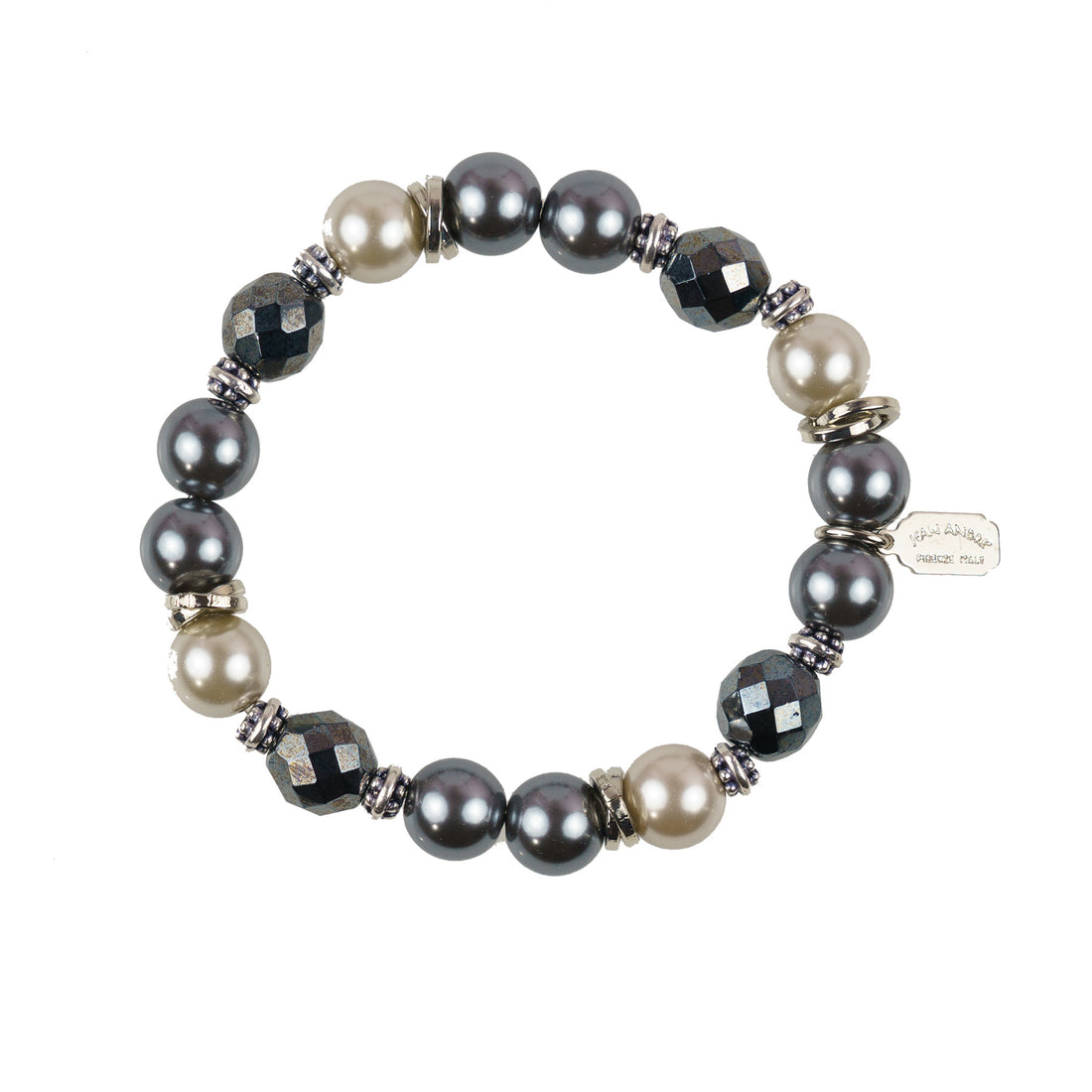 Bracciale elastico in perle e cristalli