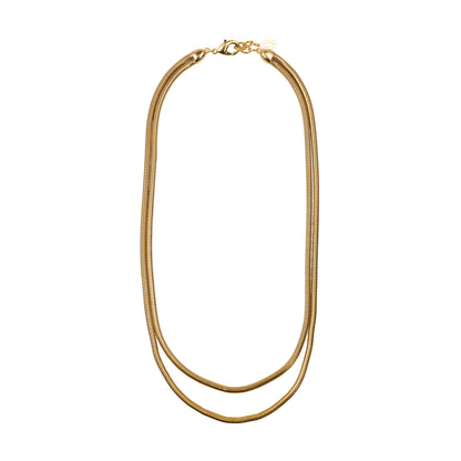Two strand chain choker necklace
