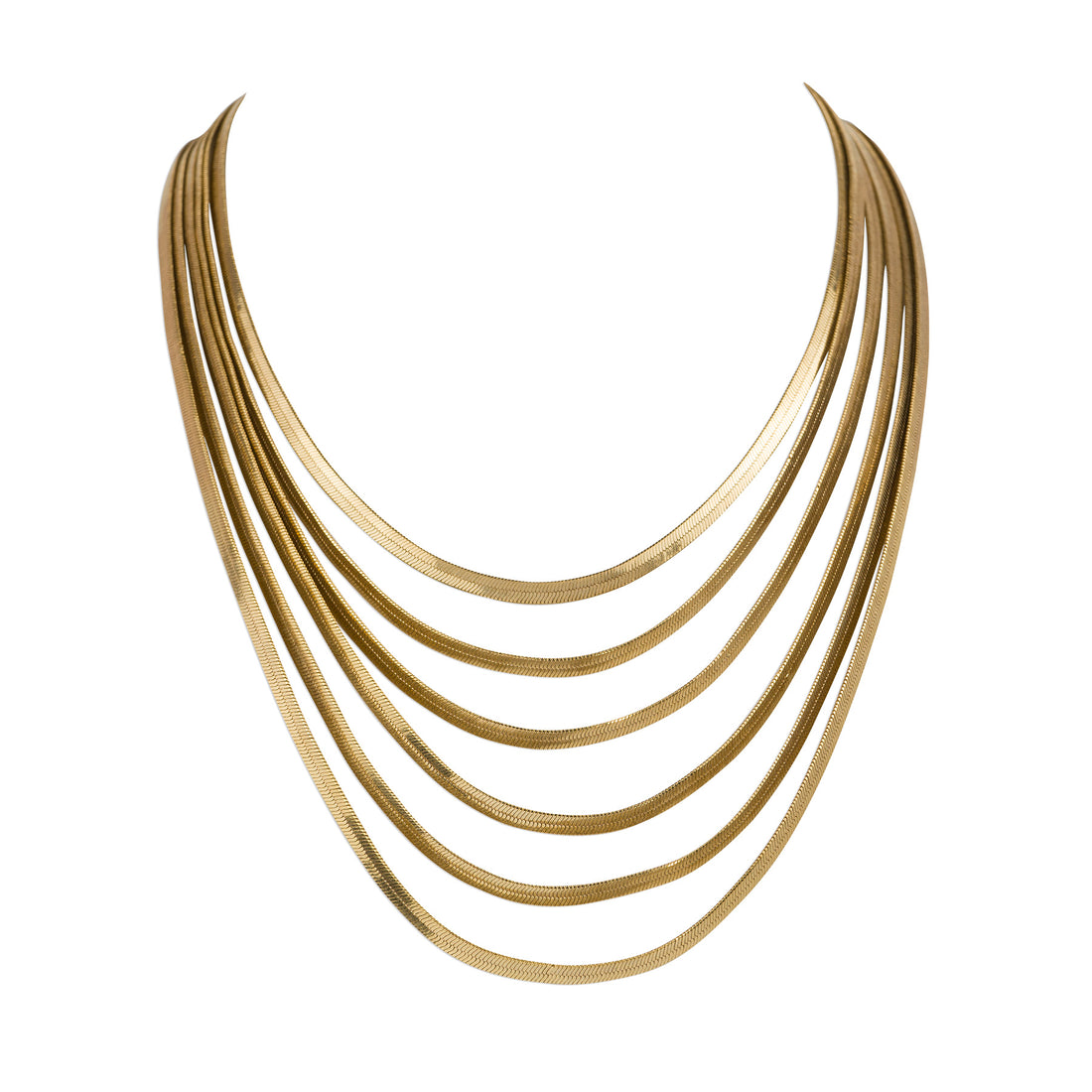 Collana multifilo di catena serpente piatta