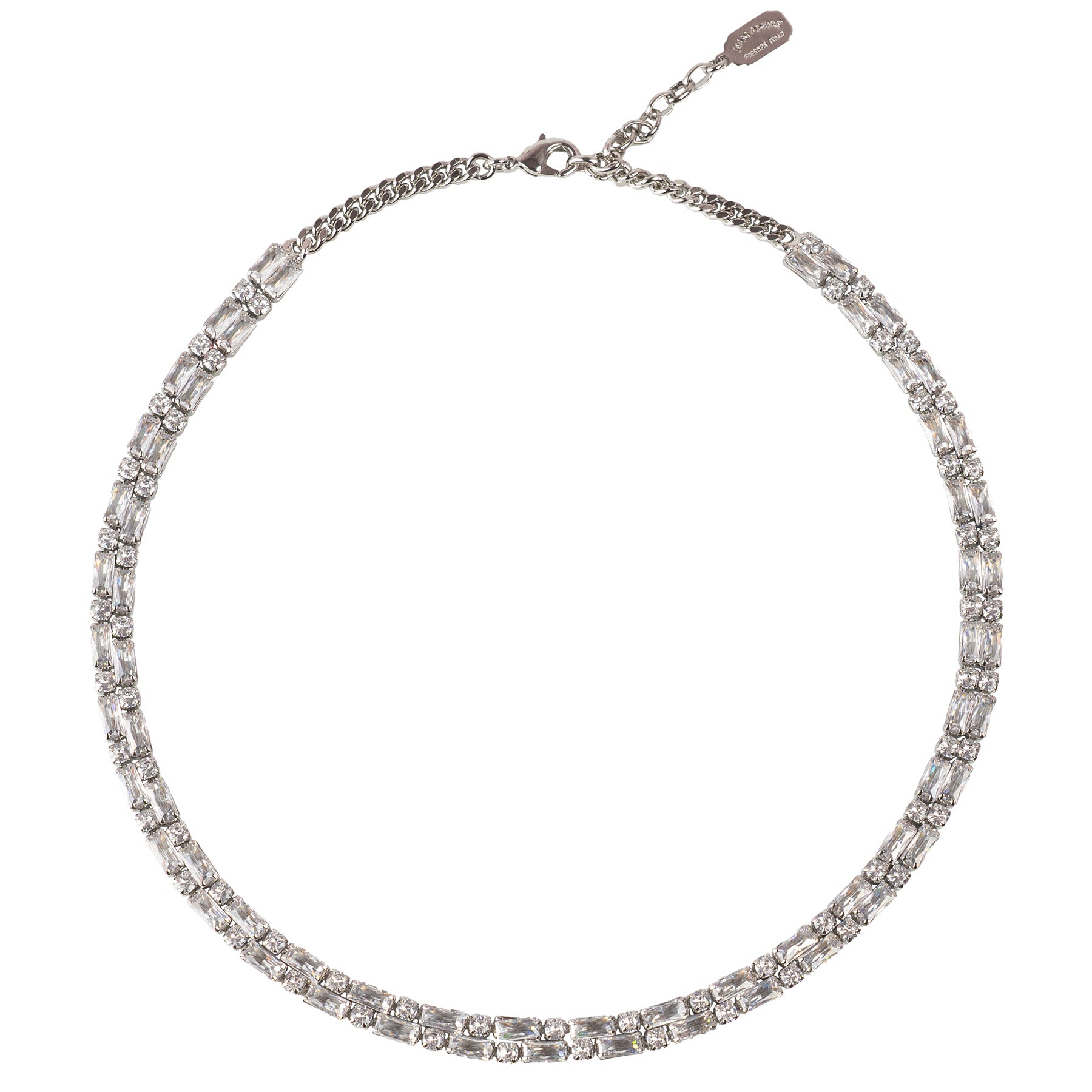 Chain choker necklace with Swarovski crystals