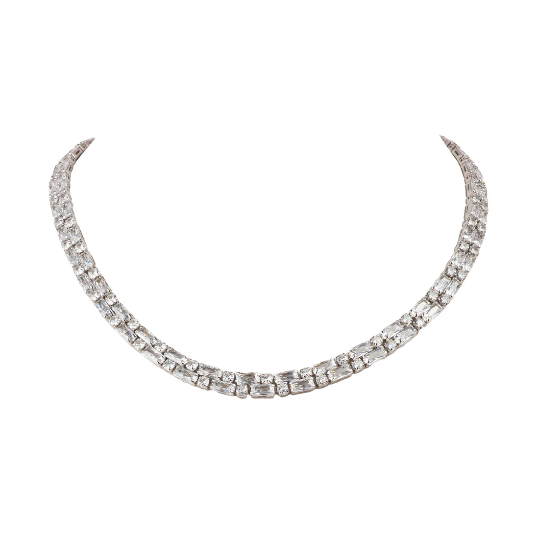 Chain choker necklace with Swarovski crystals