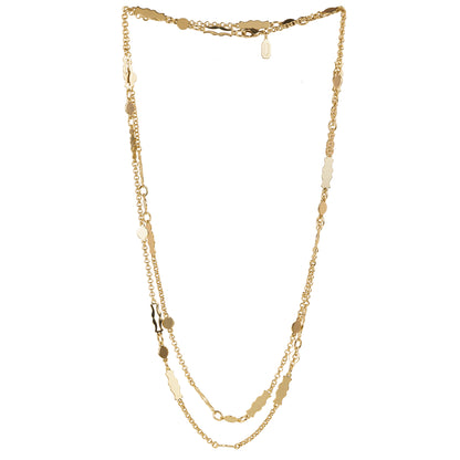 Long necklace with three strands of chain