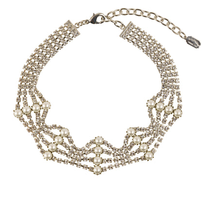 Chain choker necklace with Swarovski crystals