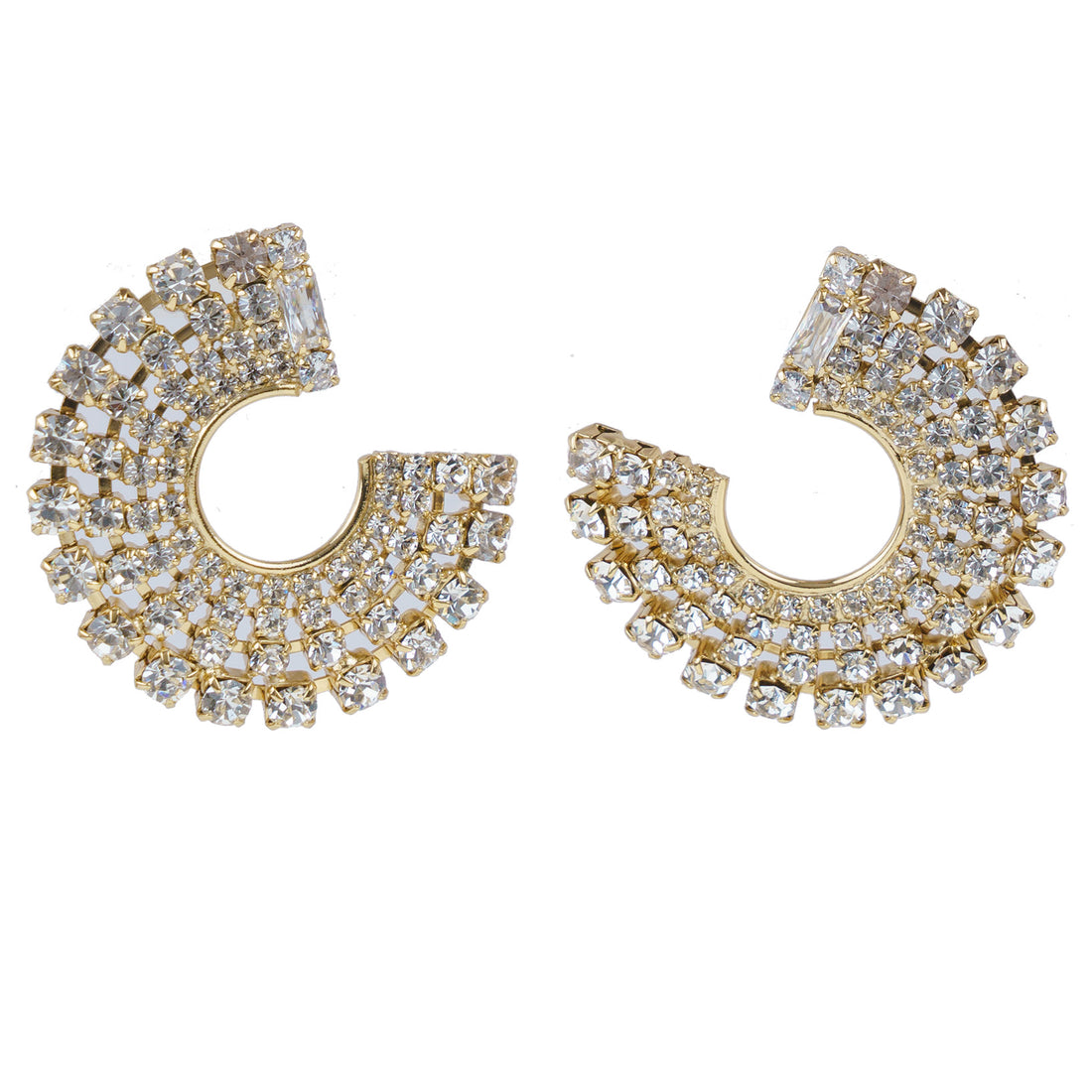 Square crystal earrings