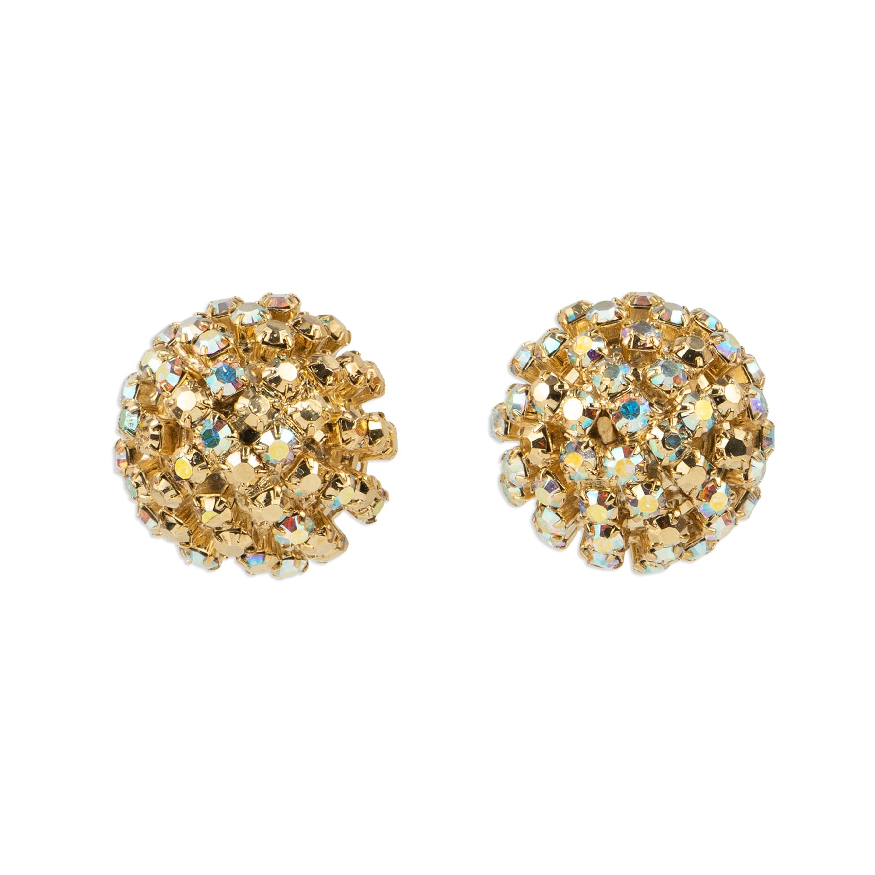 Crystal button earrings