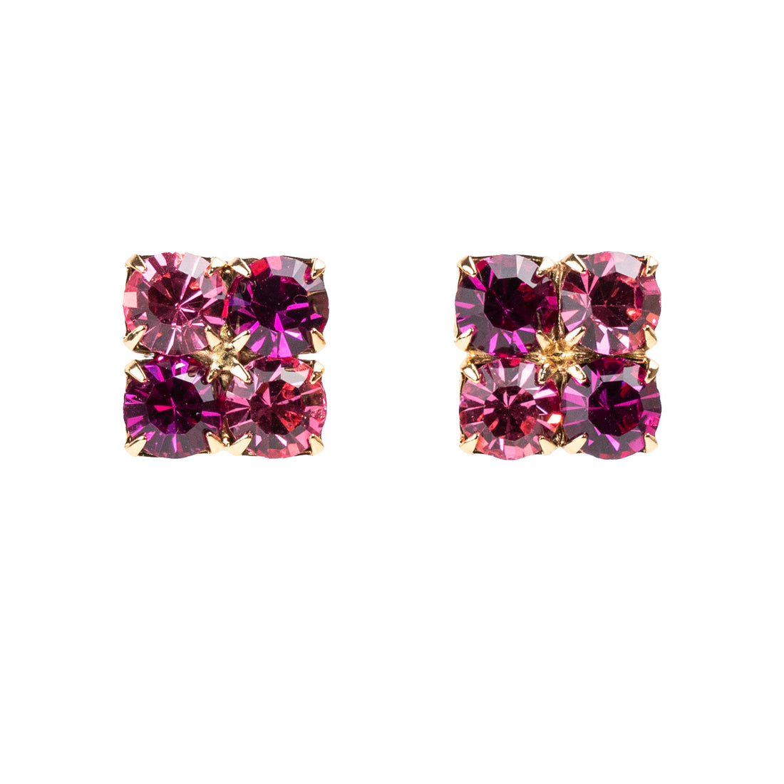 Square crystal earrings