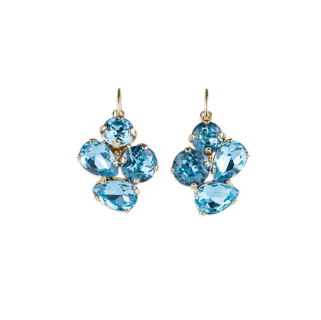 Lever earrings with crystal drops