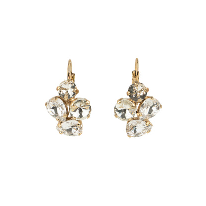 Lever earrings with crystal drops