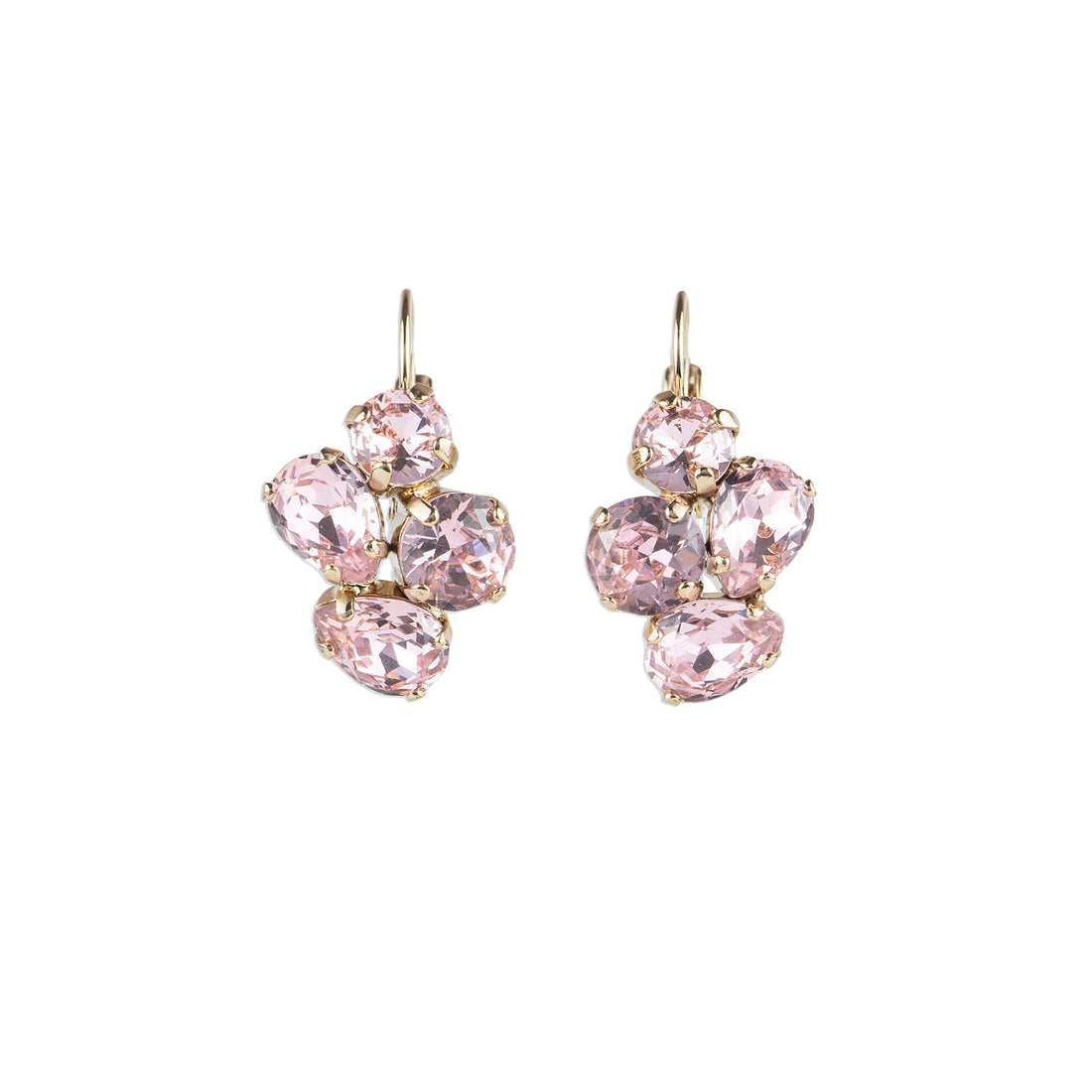 Lever earrings with crystal drops