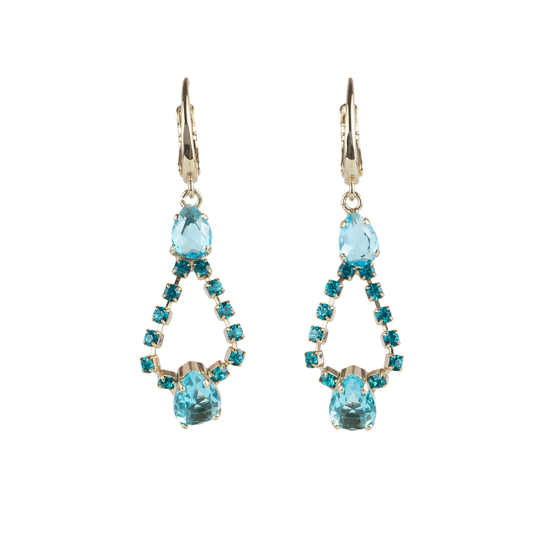 Drop earrings with crystals