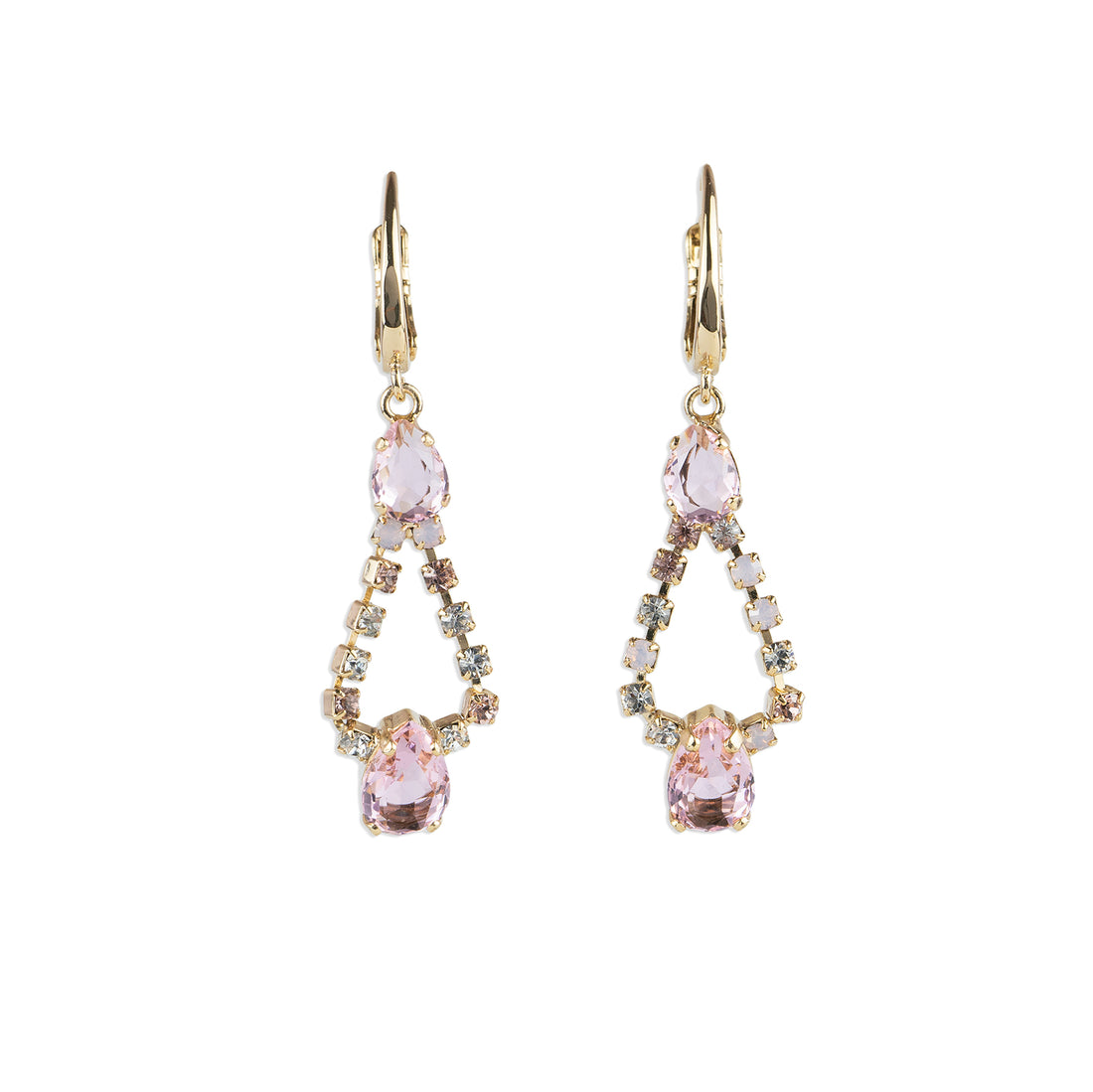 Drop earrings with crystals