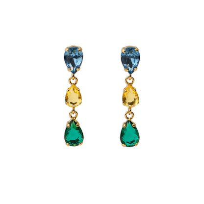 Drop earrings with crystal drops