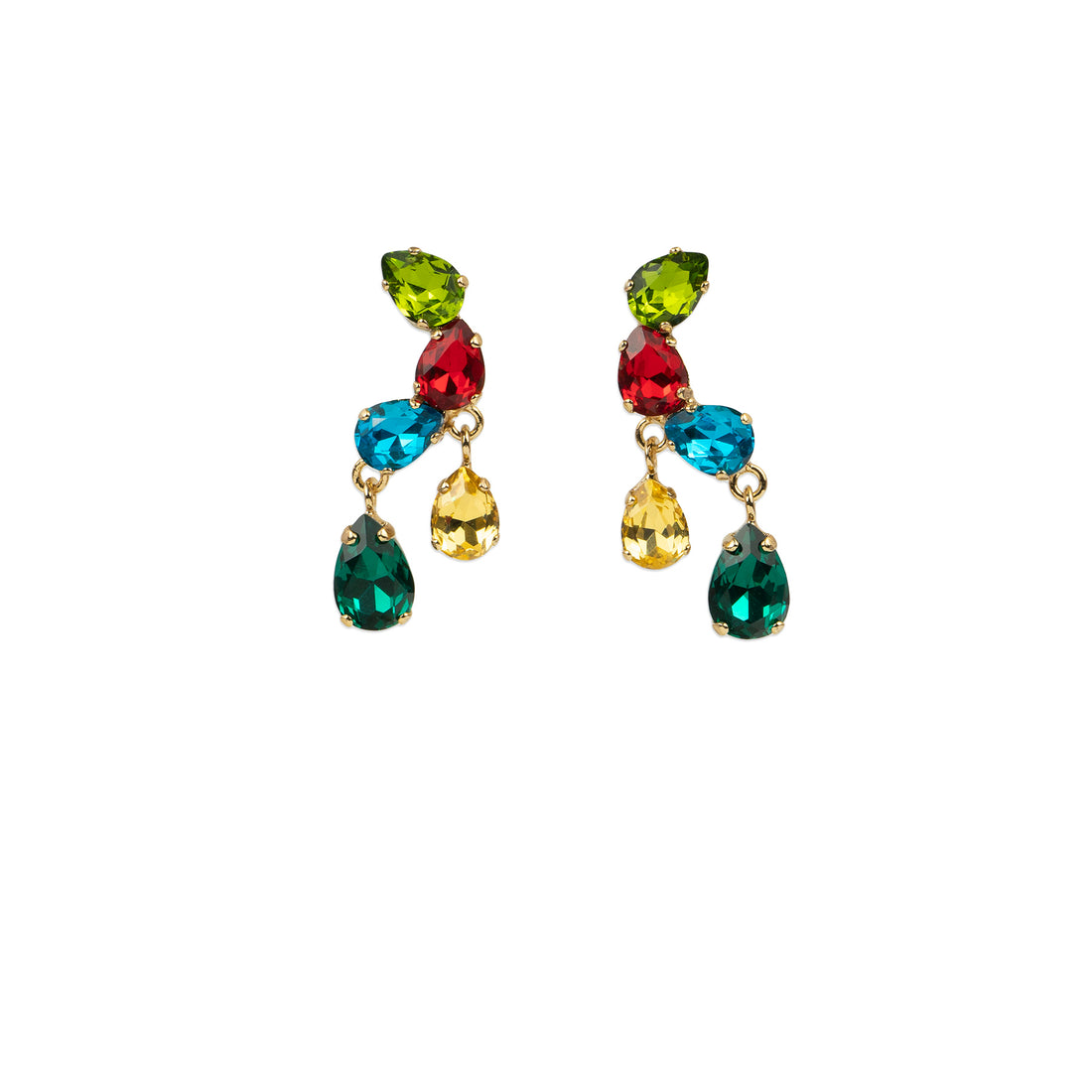 Pendientes colgantes con gotas de cristal