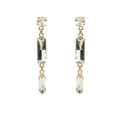 Drop earrings with crystal baguettes