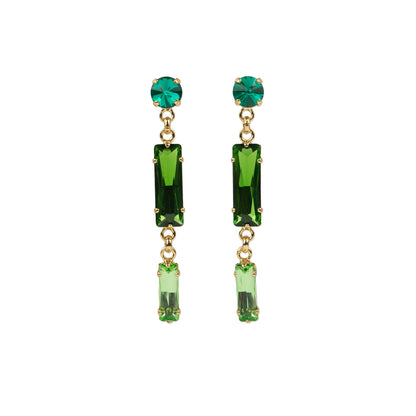 Drop earrings with crystal baguettes