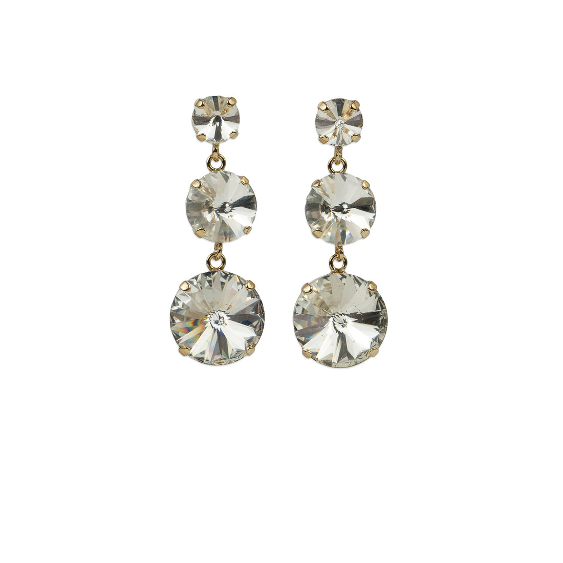 Drop earrings with crystals