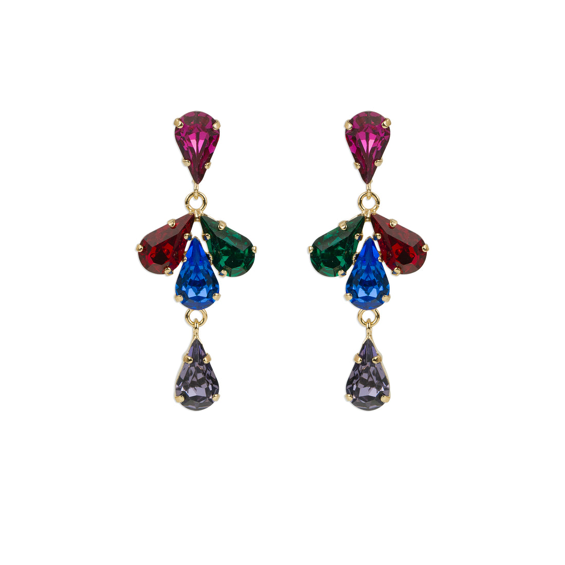 Drop earrings with Swarovski crystals