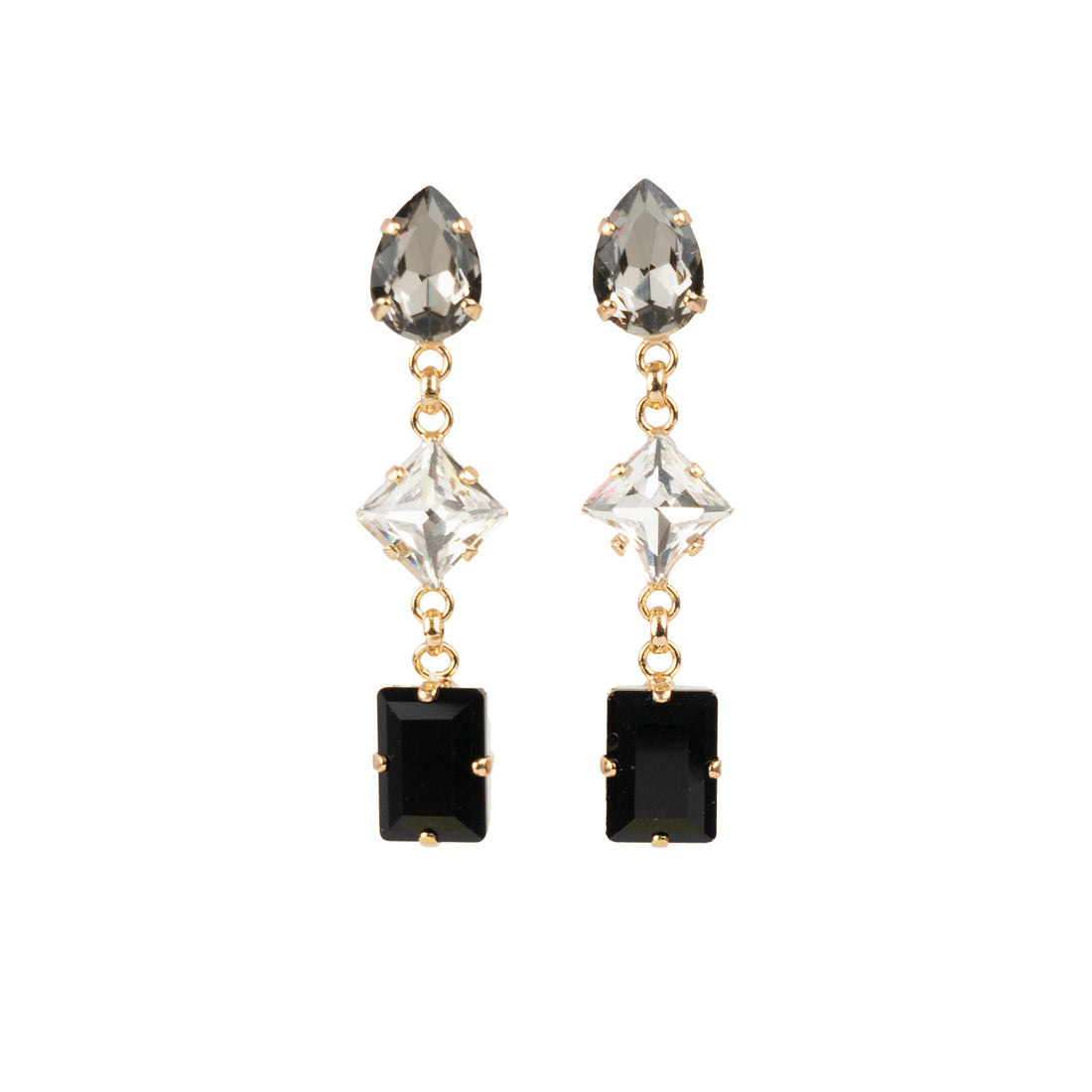 Dangle earrings with crystals