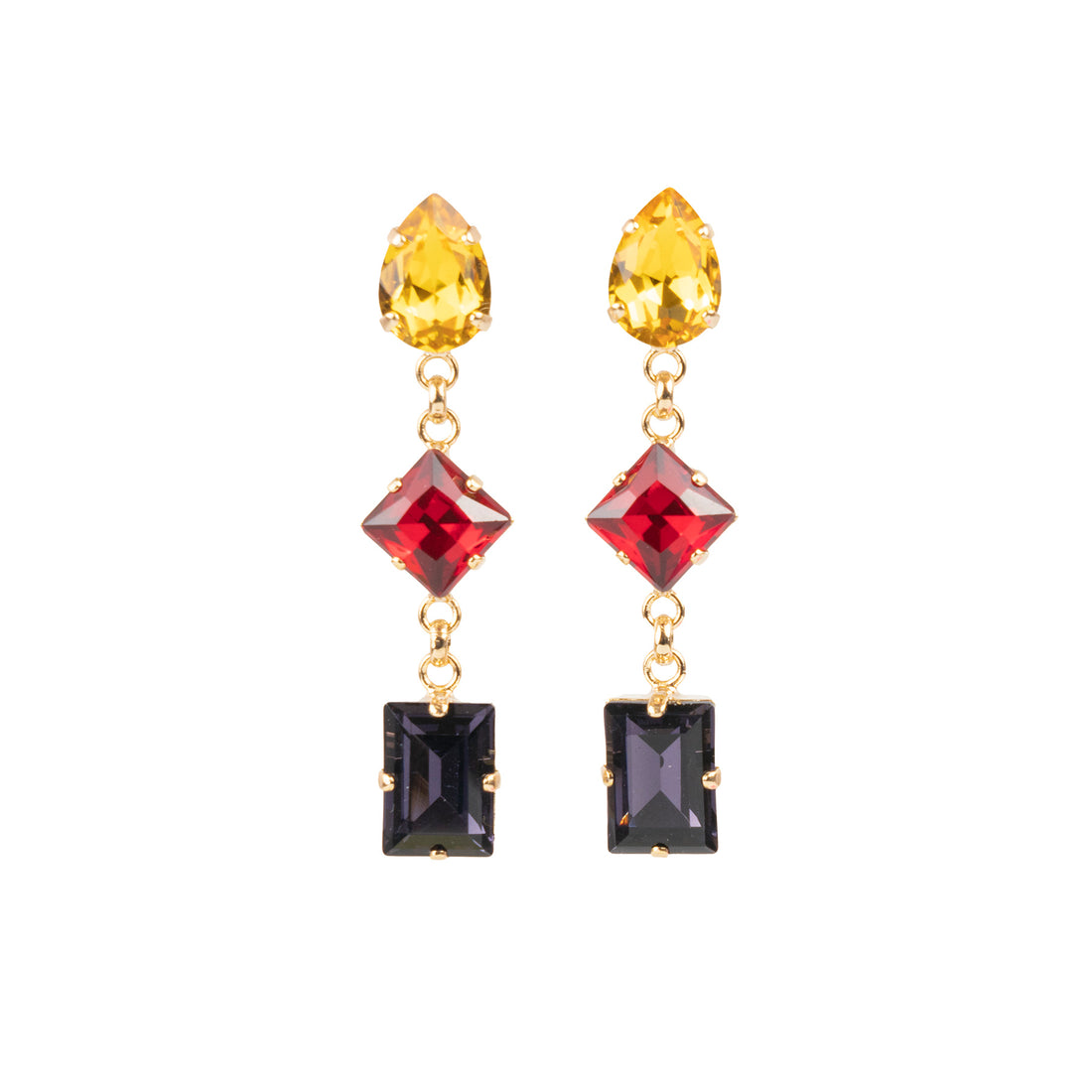 Dangle earrings with crystals