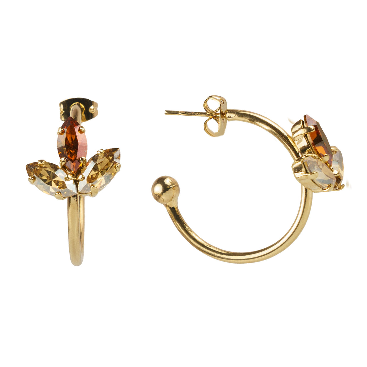Drop earrings with crystals