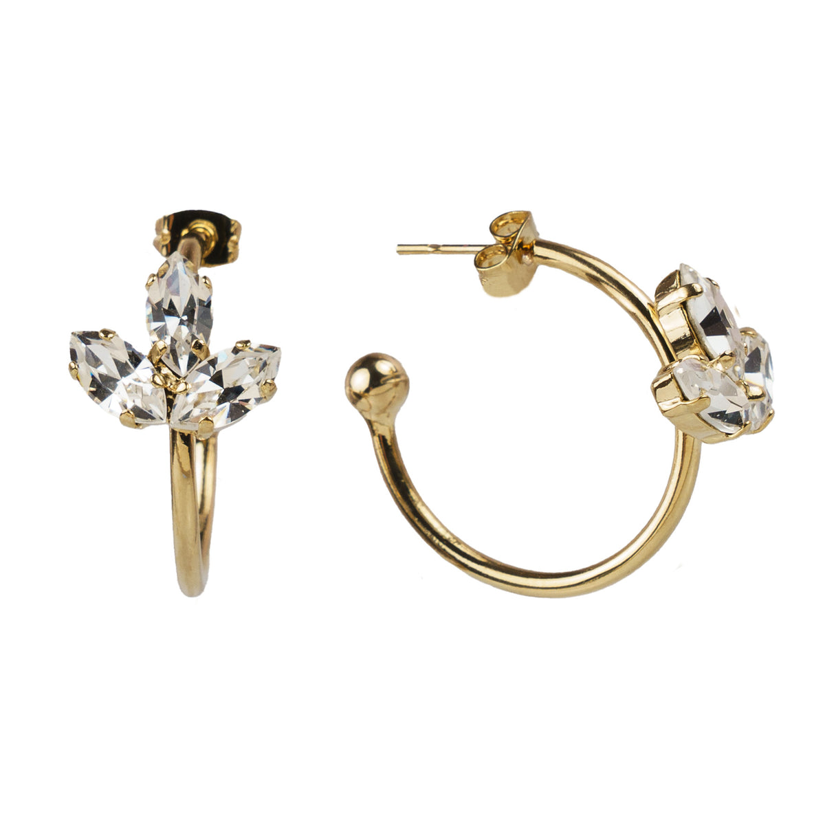 Drop earrings with crystals