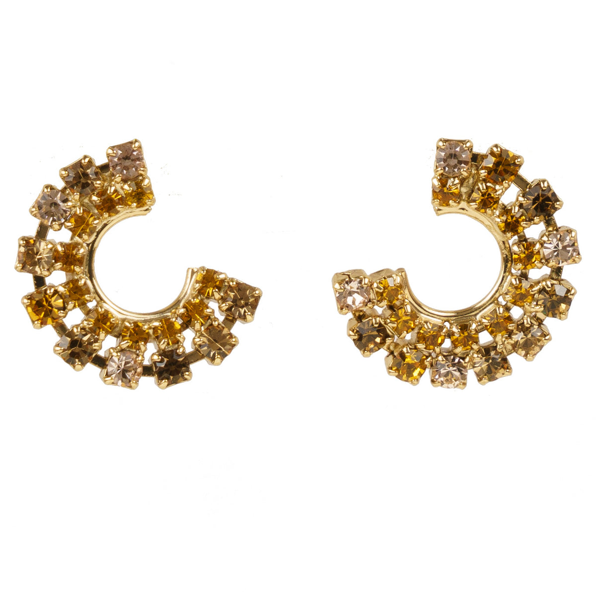 Crystal button earrings