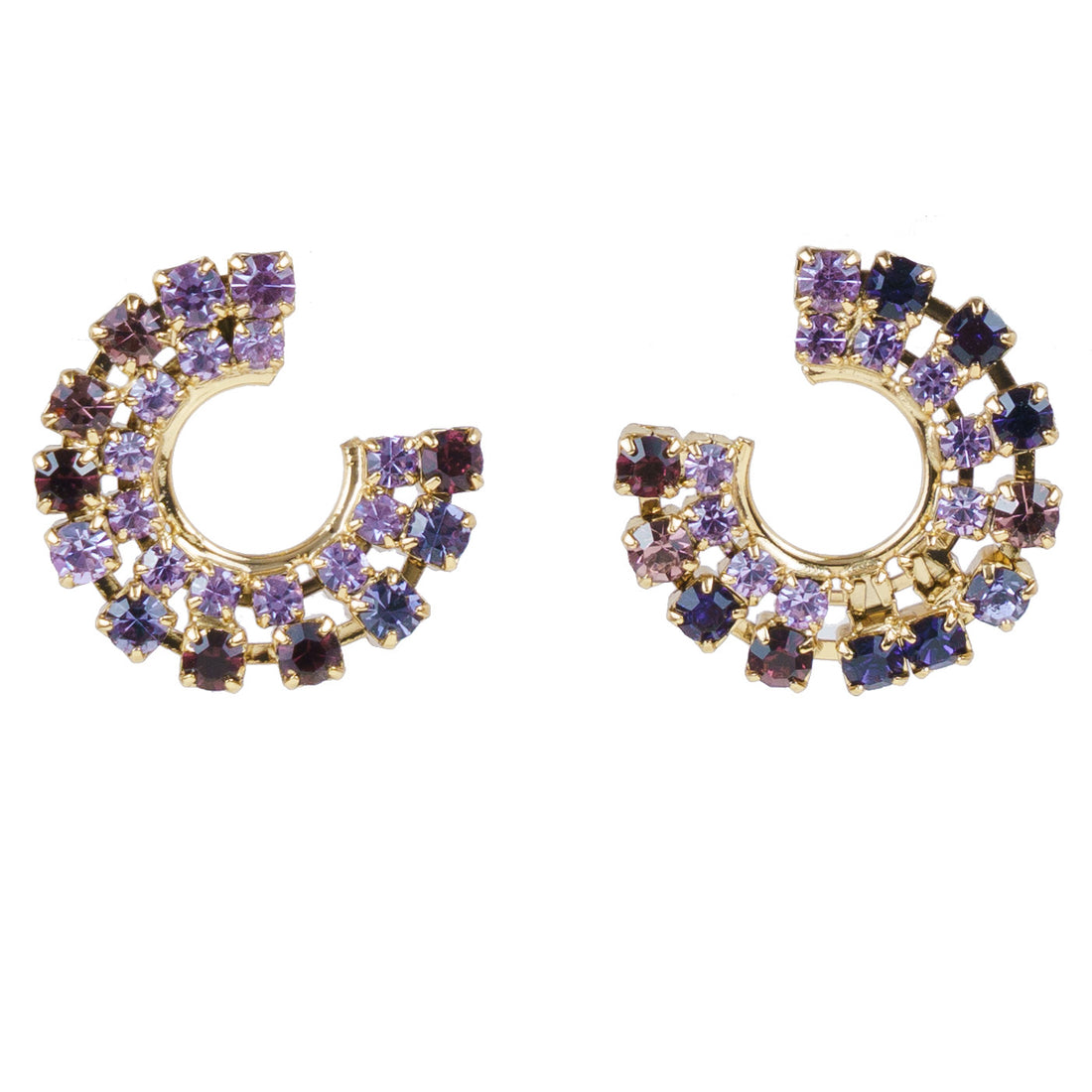 Crystal button earrings