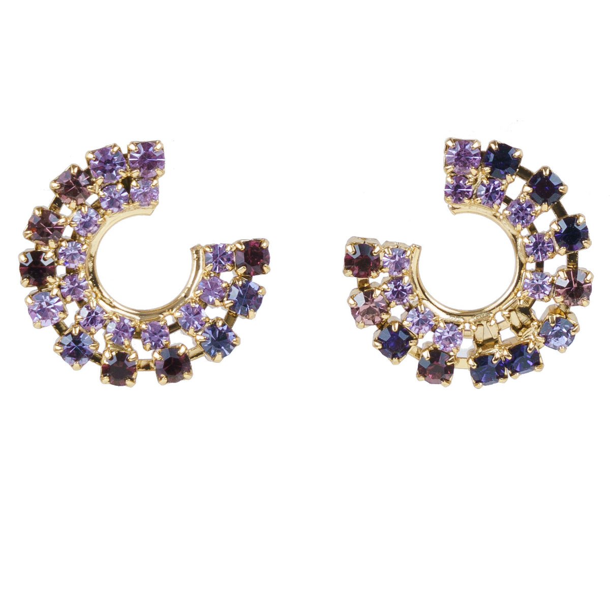 Crystal button earrings