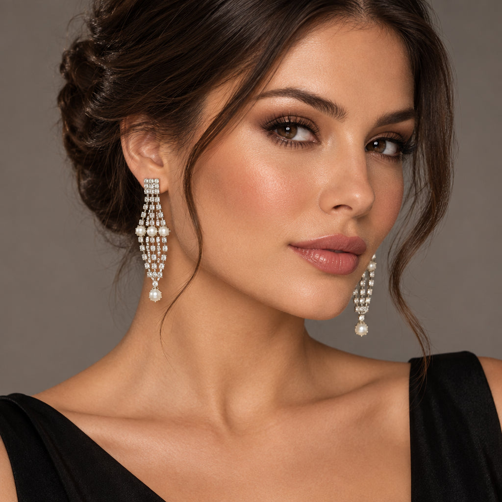 Stud earrings with Swarovski crystal