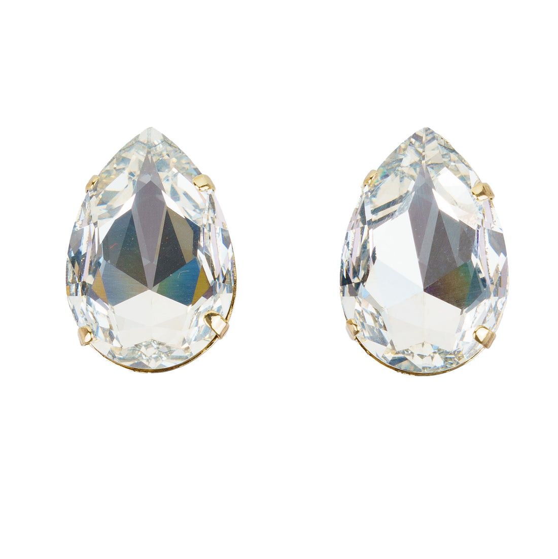 Drop earrings with crystals