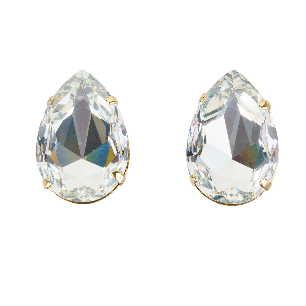 Drop earrings with crystals