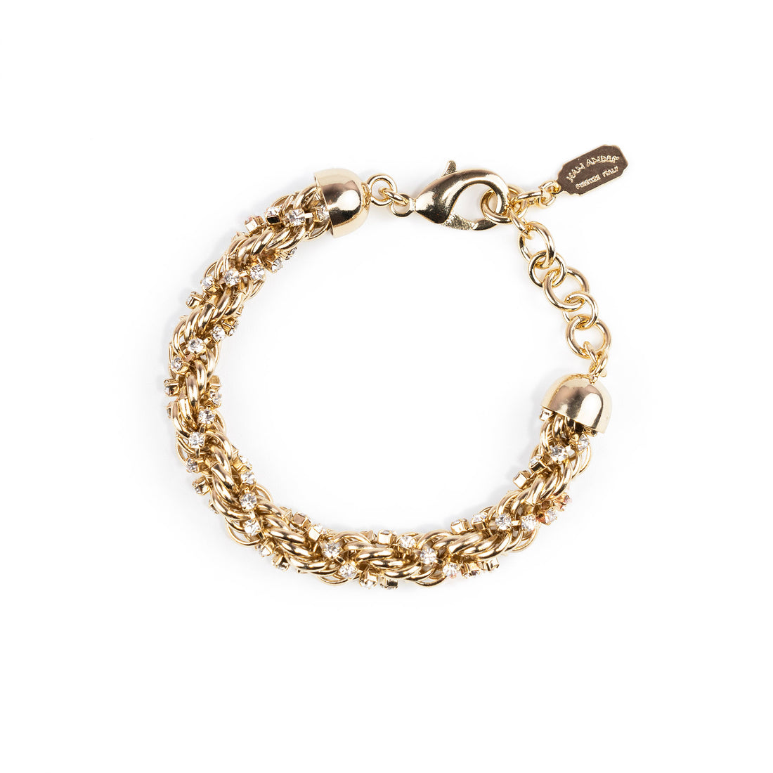 Pulsera de cadena de cuerda con espiral de pequeños pedrería