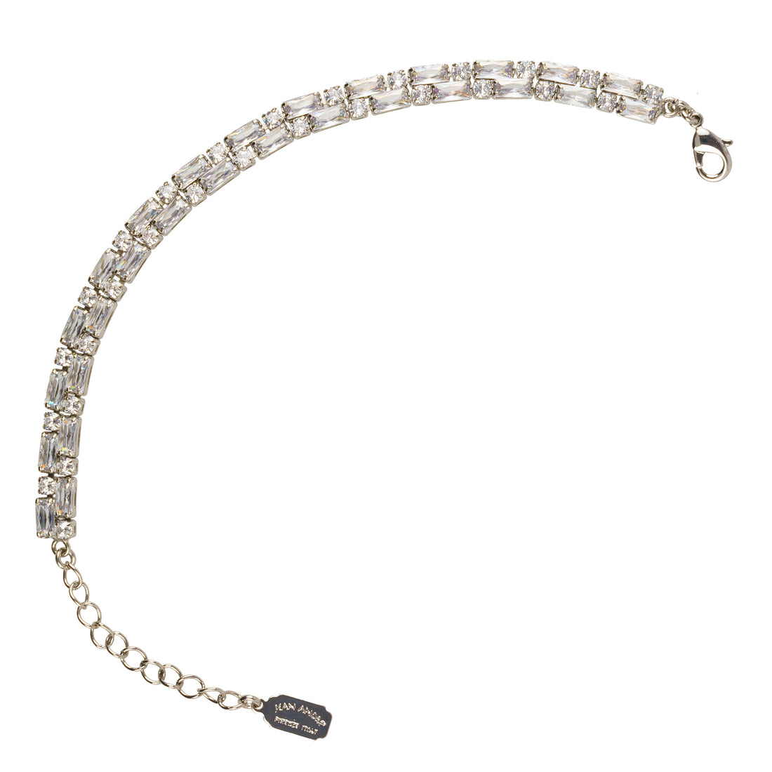 Chain choker necklace with Swarovski crystals