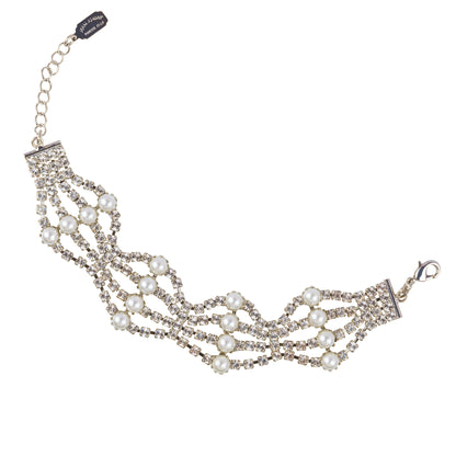 Chain choker necklace with Swarovski crystals
