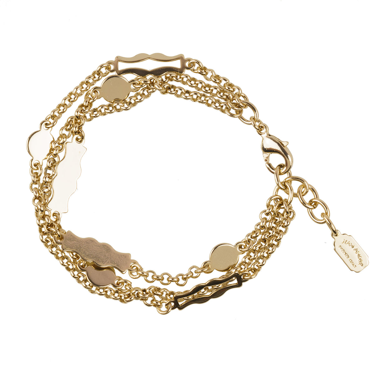 Multi-strand flat snake chain bracelet