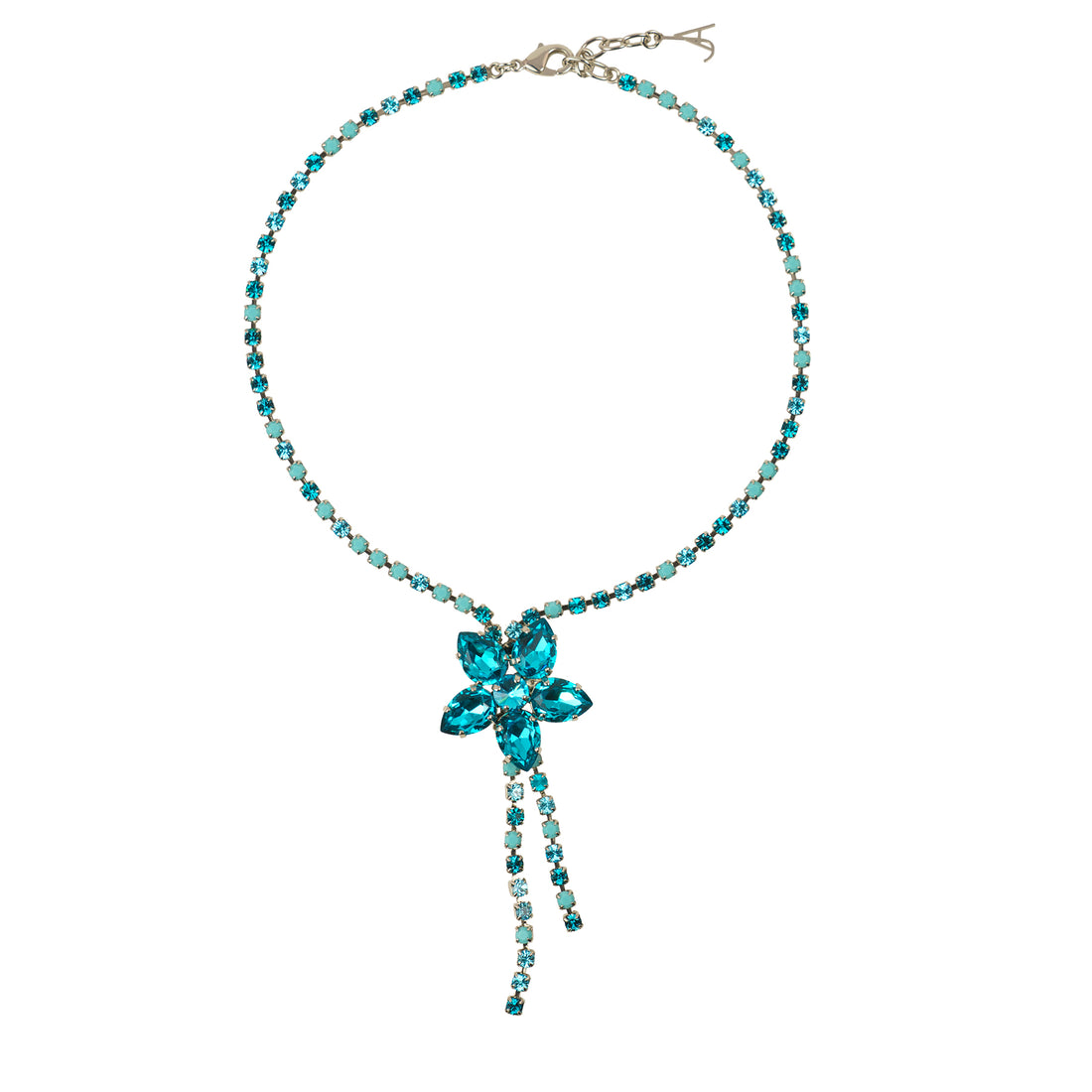 Collana girocollo con fiore di cristalli