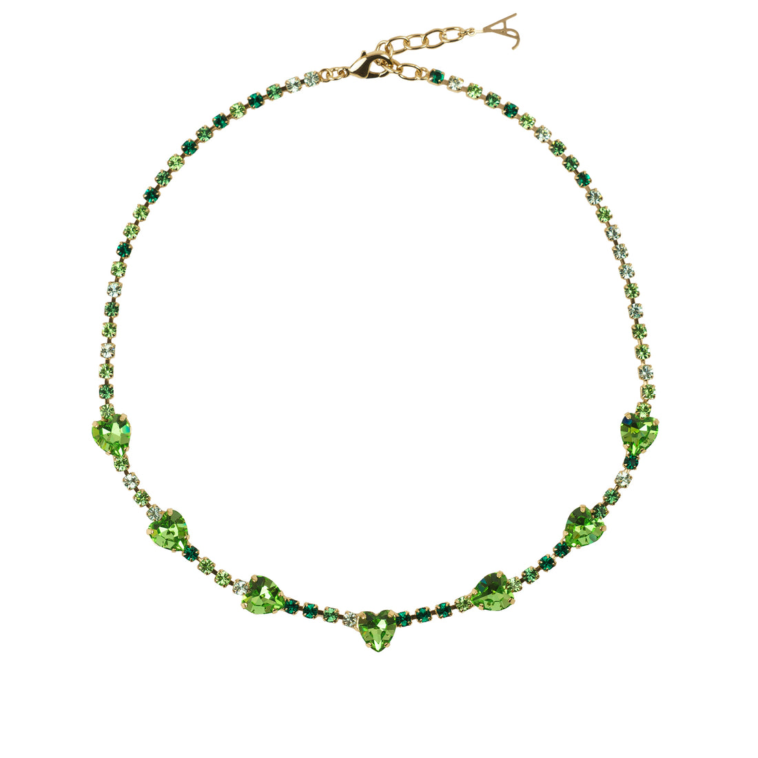 Collana girocollo con cuori di cristallo