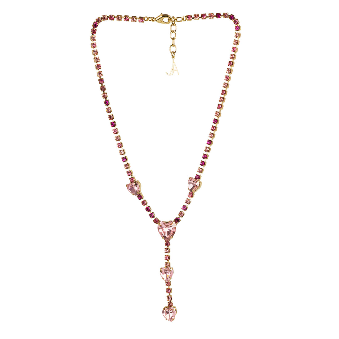 Girocollo con pendente di cuori di cristalli