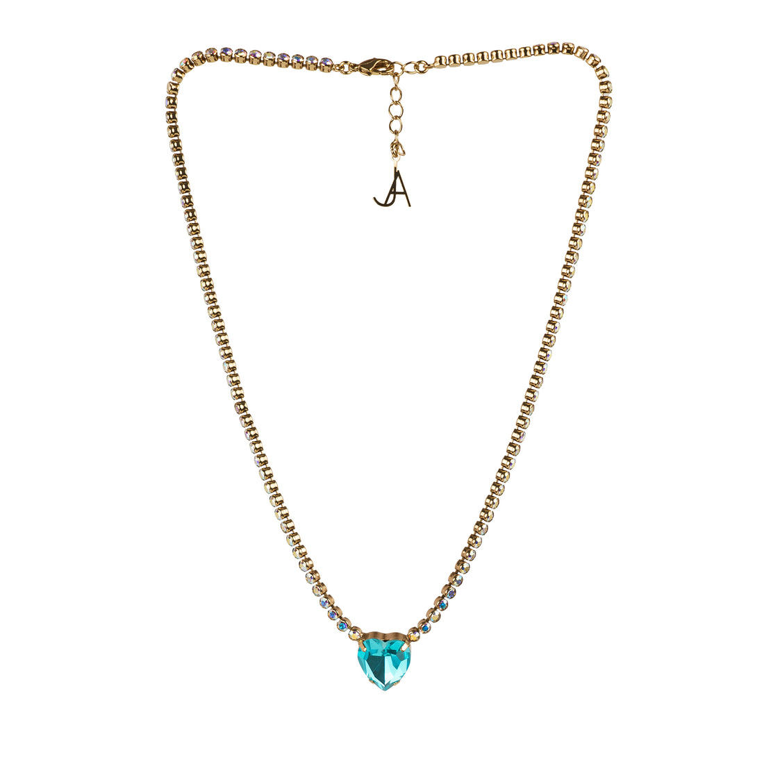 Girocollo di strass con cuore centrale