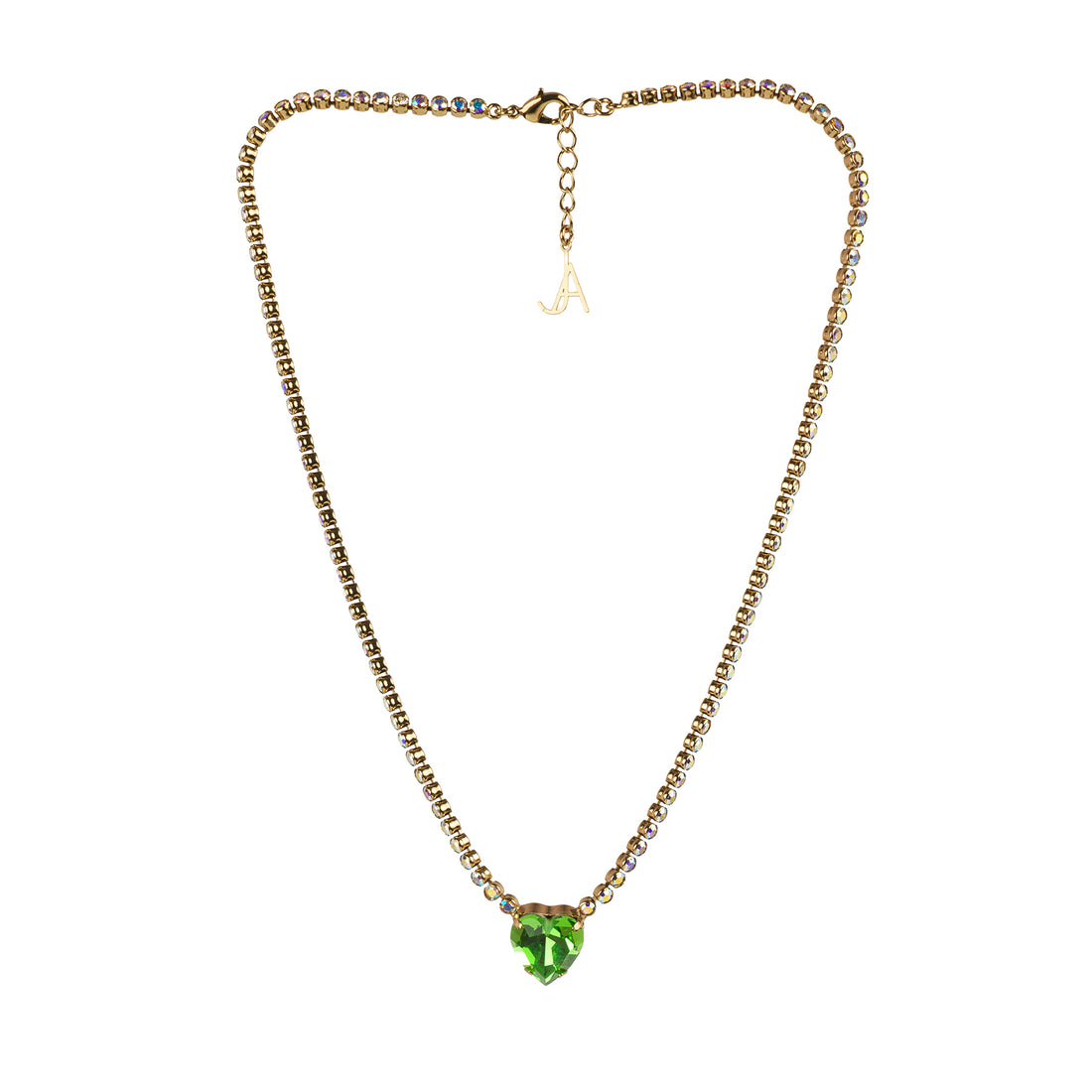 Girocollo di strass con cuore centrale