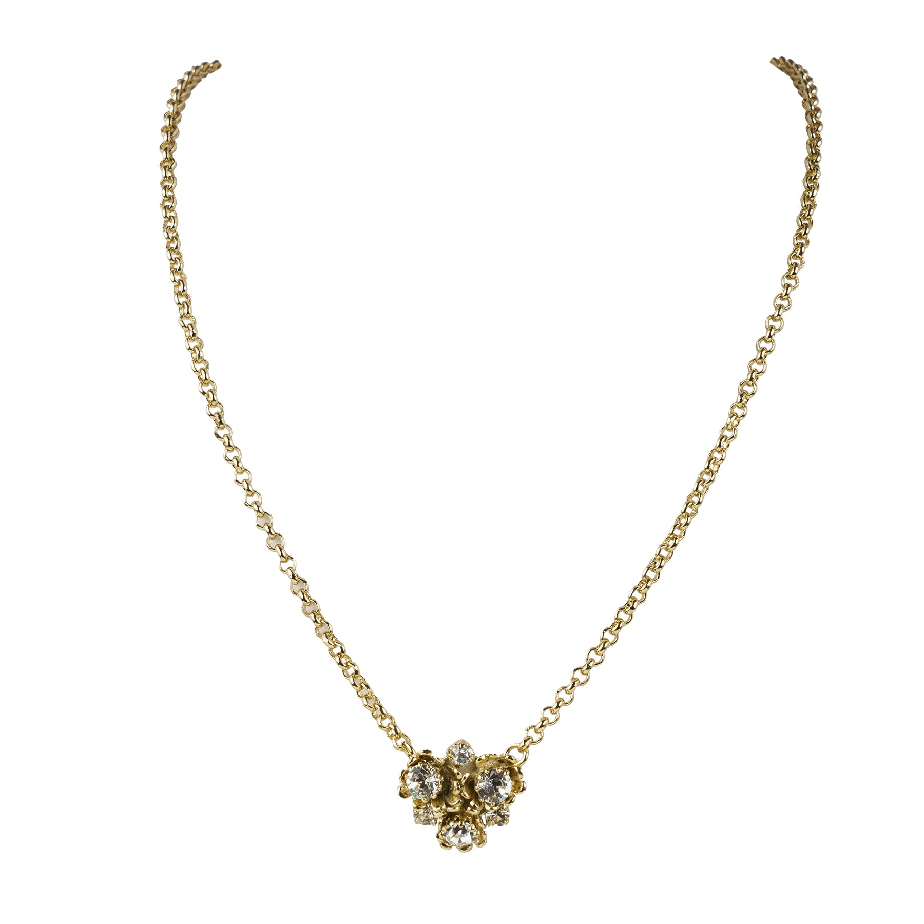 Collana girocollo con fiori e cristalli