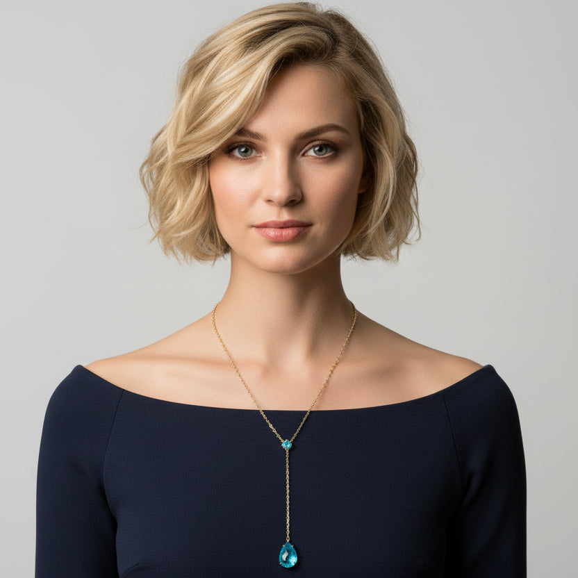 Collana girocollo con pendente a goccia