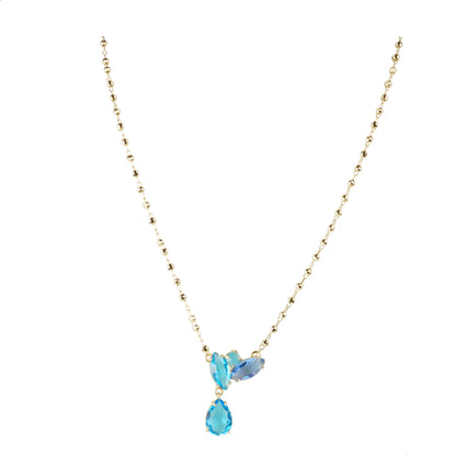 Collana girocollo con goccia di cristallo pendente