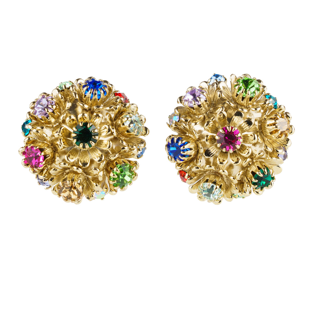 Orecchini con fiori e cristalli